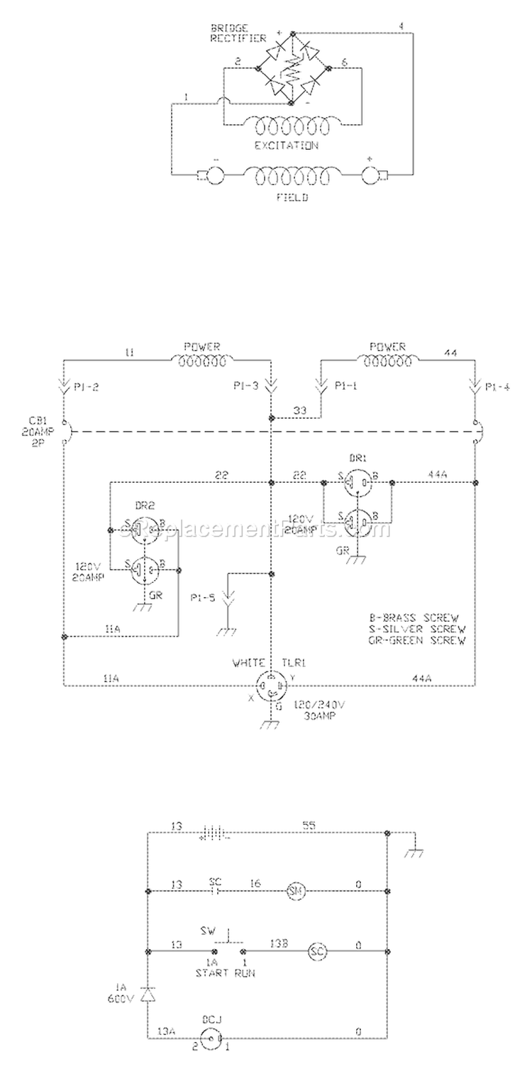 Page E Diagram and Parts List for 030221-0  Briggs and Stratton Generator